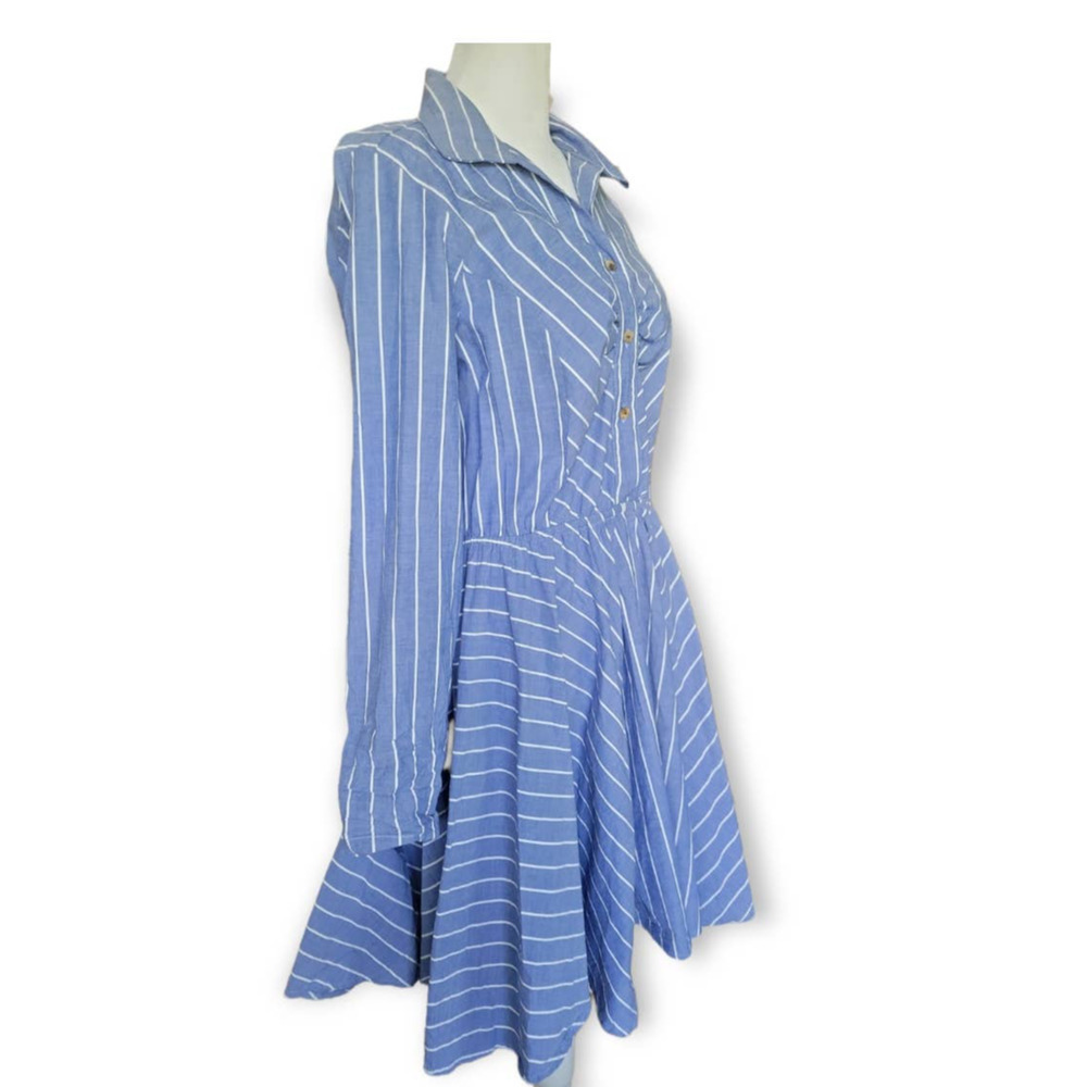 VENUS Fit and Flare Striped Shirt Dress Size Medium - Picture 5 of 10
